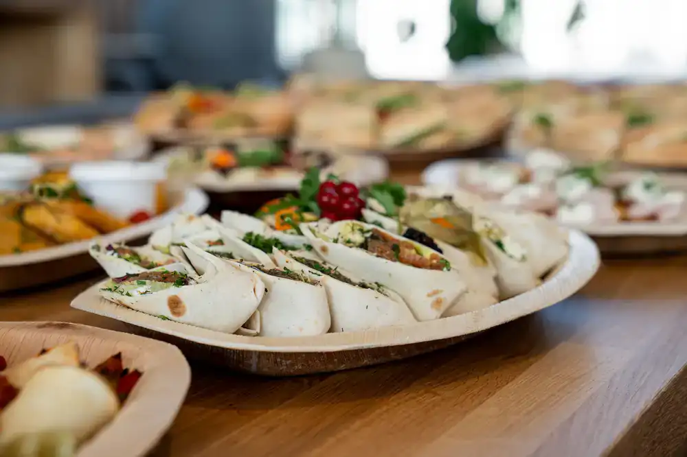 Gourmet corporate lunch spread