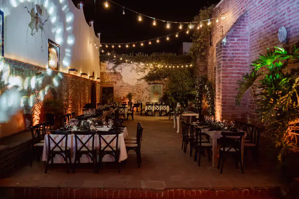 Elegant wedding dining setup