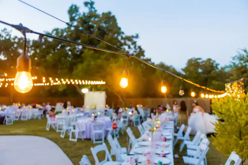 Elegant outdoor wedding table setting